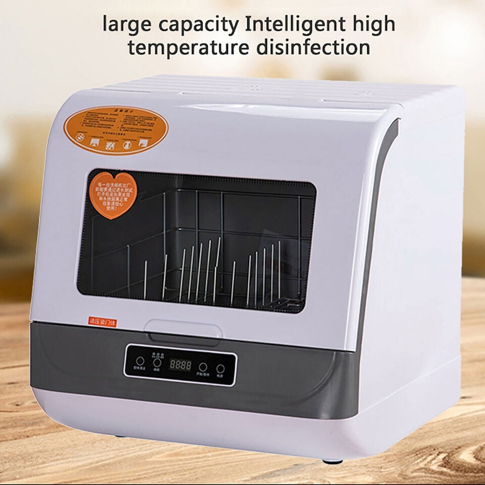 Portable Dishwasher Countertop, Compact Dishwasher W/75°C Air-Dry Function, 3 Washing Programs Mini Dish Washer for Apartments