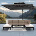 Pellebant 9' X 11' Patio Umbrella Outdoor Rectangle Umbrella Large Cantilever Umbrella Windproof Offset Heavy Duty Sun for Garden Deck Pool Patio