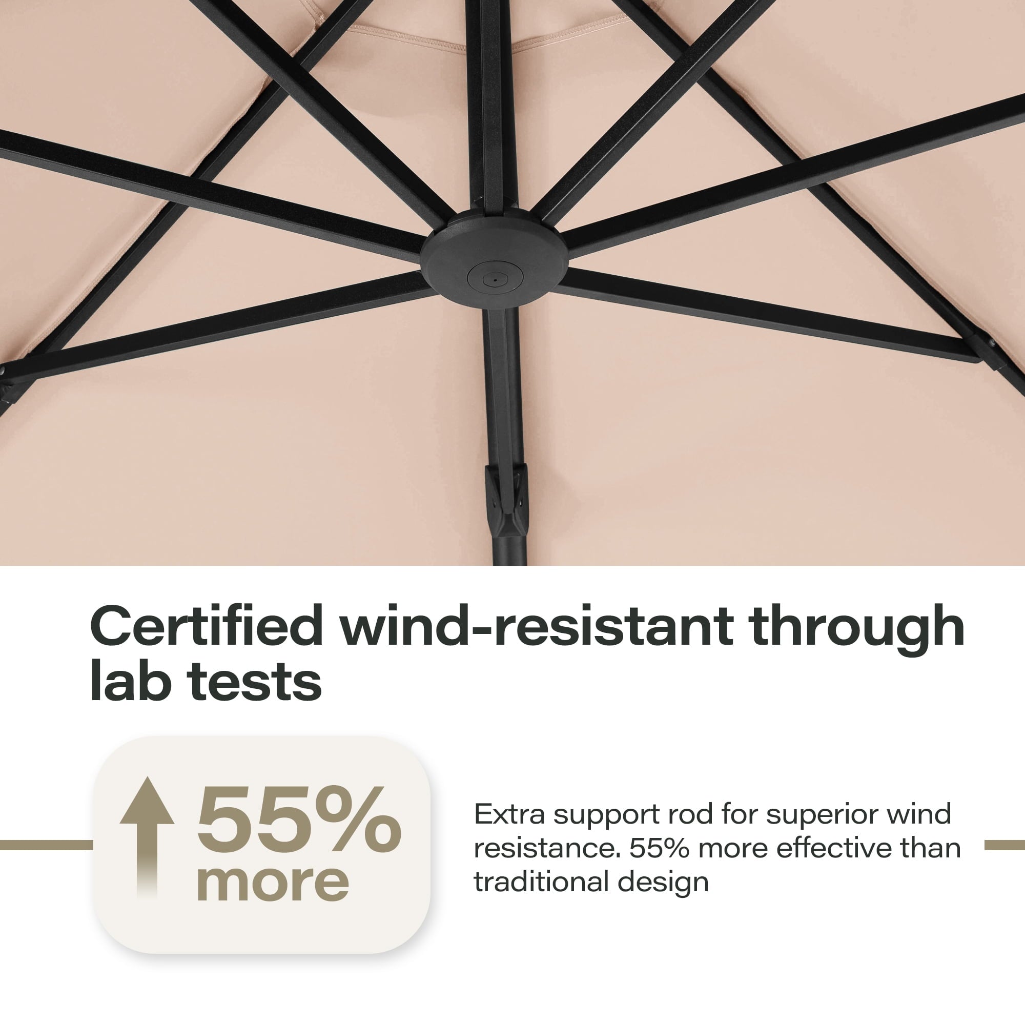 LAUSAINT HOME 11 FT Outdoor Patio Umbrella with Base, Aluminum Cantilever Umbrella with Crank, Gray